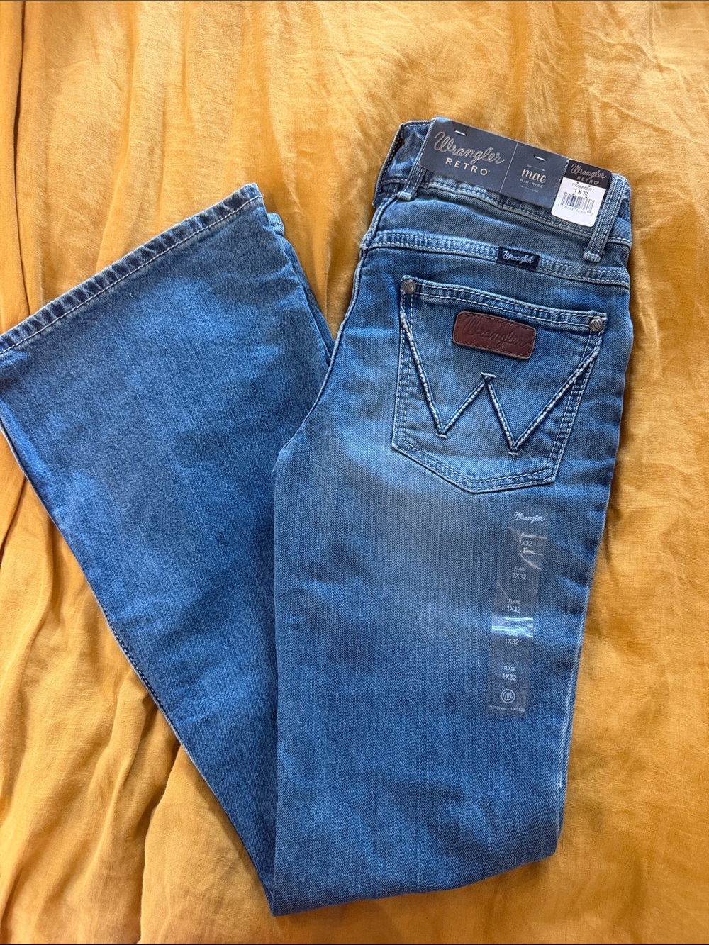 Wrangler Women's Flare Jeans in Blue Denim
